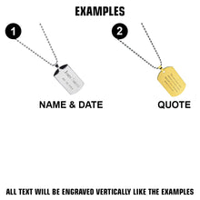 Load image into Gallery viewer, Military tag necklace (24mm x 40mm)